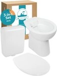 Calmwaters Tiefsp&uuml;l-WC Stand-WC sp&uuml;lrandlos mit Erh&ouml;hung, bodenstehend,...