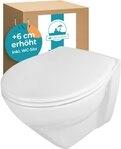 Calmwaters Tiefsp&uuml;l-WC Wand-WC sp&uuml;lrandlos mit Erh&ouml;hung, wandh&auml;ngend,