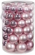 Holly & Jolly Weihnachtsbaumkugel, Weihnachtskugeln Mix 4-7cm Glas 60er Set - Pink
