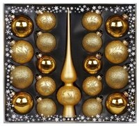 MAGIC by Inge Weihnachtsbaumkugel Kugelsortiment mit Spitze 19 Stk Inkagold