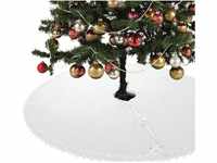 Baumteppich Weihnachtsbaumdecke / Baumunterlage mit Knöpfen & Satin-Schleifen,