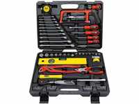 FAMEX Werkzeugset 145-48 Werkzeugkoffer gefüllt mit Werkzeug Set, (Komplett,...