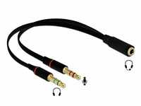 Delock Headset Adapter 1 x 3,5 mm 4 Pin Klinkenbuchse zu 2 x... Audio-Kabel,
