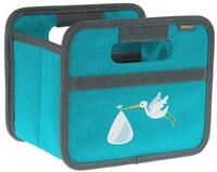 meori Wickeltasche Mini Azur Blue blau mit Storch Ordnungskiste 1,8 L
