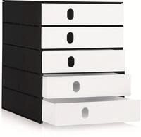 STYRO Organizer Schubladenbox styroval Pro 5 Schubladen geschlossen schwarz/wei&szlig;