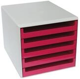 Metzger & Mendle Schubladenbox, mit lichtgrauer H&uuml;lle, 5 Schubladen, halboffen,