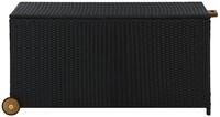 vidaXL Gartenbox, Garten-Auflagenbox Schwarz 120x65x61 cm Poly Rattan