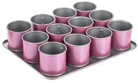 Zenker Backform 12er T&ouml;rtchen Backblech Kleine Kuchenform Backform Rosa...