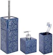 WENKO WC-Reinigungsb&uuml;rste WENKO Badaccessoires Set, 3-teilig CORDOBA DARK BLUE,