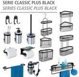 WENKO Wandregal Classic Plus Black, 2 Etagen