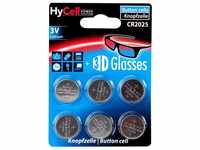 HyCell 6x CR2025 Batterie Lithium Knopfzelle 3V Knopfbatterien Knopfzelle