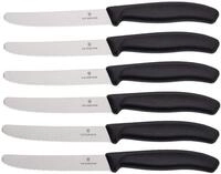 Victorinox Tafelmesser 6 St&uuml;ck Tafelmesser Swiss Classic Schwarz, 11 cm Klinge