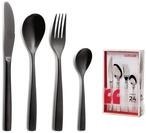 comas Besteck-Set 24Teile Besteck Set Barcelona Schwarz PVD Beschichtung Luxus,