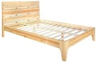 Homestyle4u Holzbett 140x200 Doppelbett Bettgestell Futonbett natur (Set, mit