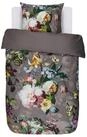 Essenza Bettw&auml;sche Fleur Taupe Satin, Satin, 2 teilig, Gebl&uuml;mt, Rosen, Lilien
