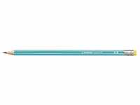 STABILO Bleistift mit Radiergummi pencil 160 blau 12er Pack HB (2160/02-HB)