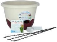 PLASTIA Blumentopf Mareta 30 Elfenbein / Weinrot mit Erdbew&auml;sserung