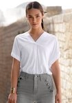 Vivance by Lascana Kurzarmbluse mit V-Ausschnitt und lockerer Passform...