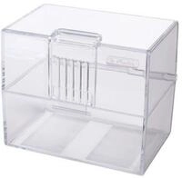 Herlitz Karteikasten Karteikasten A8 Kunststoff f&uuml;r ca. 200 Karten transparent