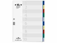 DURABLE Register DIN A4 Vollformat Überbreite blanko farbsortiert 10-teilig...