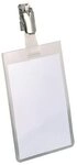 DURABLE Hinweisschild Namensschild mit Clip 90x60mm transparent VE=25 St&uuml;ck