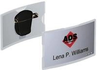 DURABLE Hinweisschild Namensschilder 75x40mm konvex mit Kombiklemme transparent...