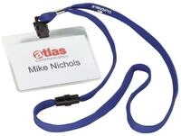DURABLE Hinweisschild Namensschilder mit Textilband 10 dunkelblau 90x60mm VE=10