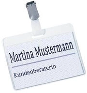 DURABLE Hinweisschild Namensschild 60x90mm quer mit Clip VE=5 St&uuml;ck