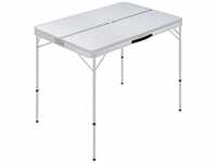 vidaXL Folding Camping Table with 2 Benches Aluminium white
