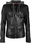 Kapuzenfleecejacke MAZE "Lederjacke Brayford", Damen, Gr. M, schwarz, Obermaterial: