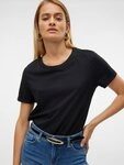 Vero Moda Kurzarmshirt VMPAULA S/S T-SHIRT NOOS Baumwolle, regular fit