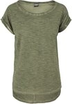 URBAN CLASSICS Kurzarmshirt Urban Classics Damen Ladies Long Back Shaped Spray...