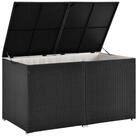 Juskys Auflagenbox Ikaria, aus Polyrattan, mit Deckel, Hubautomatik und...