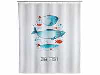 WENKO Duschvorhang Big Fish Breite 180 cm, Höhe 200 cm, Textil (Polyester)
