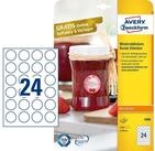 Avery Zweckform Etiketten Etiketten rund 40 mm wei&szlig; wiederabl&ouml;sbar VE=240 St&uuml;ck