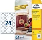 Avery Zweckform Etiketten Etiketten Blumenform 40,8 x 40,3 mm wei&szlig; wiederabl&ouml;sbar