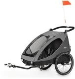 Hauck Fahrradkinderanh&auml;nger Dryk Duo - Grey, 2in1 Fahrrad Anh&auml;nger f&uuml;r 2 Kinder