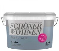 SCH&Ouml;NER WOHNEN FARBE Wandfarbe SW Trend Wandfarbe matt 2,5L Denim 5565