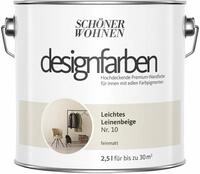 SCH&Ouml;NER WOHNEN FARBE Wand- und Deckenfarbe Leichtes Leinenbeige Nr. 10, Tropf- und