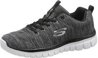 Sneaker SKECHERS "Graceful - Twisted Fortune", Damen, Gr. 35, schwarz-wei&szlig; (schwarz,