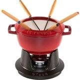 Staub Raclette und Fondue-Set La Fondue 18 cm kirschrot, Gusseisen