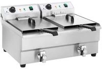 Royal Catering Fritteuse RCEF 16DH-1, 6400 W, 2 x 16 L Doppel mit Ablasshahn