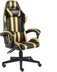 vidaXL B&uuml;rostuhl Gaming-Stuhl Schwarz und Golden Kunstleder (1 St)