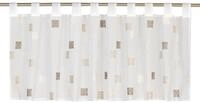 ELBERSDRUCKE Scheibengardine Bistrogardine mit Schlaufen Quadro wei&szlig;-braun 48 x 140