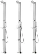 vidaXL Gartendusche, Bodendusche mit Grauer Bodenplatte 225 cm Edelstahl