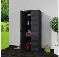vidaXL Garten-Ger&auml;teschrank, Gartenschrank mit 3 Regalen Schwarz