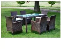 vidaXL Garten-Essgruppe 150 cm Tischlnge 7-tlg Garten-Essgruppe mit Auflagen