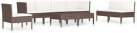 vidaXL Gartenlounge-Set, 9-tlg. Lounge Set mit Auflagen Poly Rattan Braun