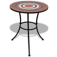 vidaXL Gartenbar-Set, 3-tlg. Bistro-Set Keramikfliese Terrakotta/Wei&szlig;