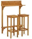 vidaXL Gartenlounge-Set 3-tlg. Balkon-Bar-Set Massivholz, (3-tlg) braun